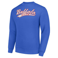 Starter Tailsweep Team Graphic Tri-Blend Fleece Pullover Sweatshirt - Buffalo Bills Pullover