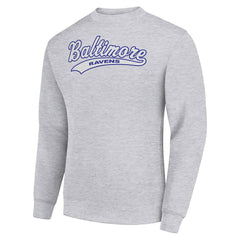 Starter Tailsweep Team Graphic Tri-Blend Fleece Pullover Sweatshirt - Baltimore Ravens Pullover