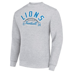 Starter Half Ball Team Graphic Tri-Blend Fleece Pullover Sweatshirt - Detroit Lions Pullover