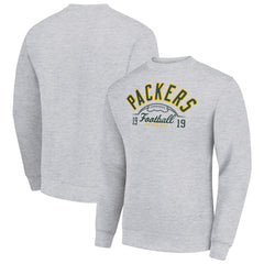 Starter Half Ball Team Graphic Tri-Blend Fleece Pullover Sweatshirt - Green Bay Packers Pullover