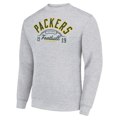 Starter Half Ball Team Graphic Tri-Blend Fleece Pullover Sweatshirt - Green Bay Packers Pullover