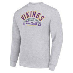 Starter Half Ball Team Graphic Tri-Blend Fleece Pullover Sweatshirt - Minnesota Vikings Pullover