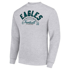 Starter Half Ball Team Graphic Tri-Blend Fleece Pullover Sweatshirt - Philadelphia Eagles Pullover