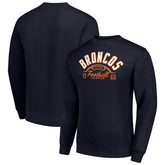 Starter Half Ball Team Graphic Tri-Blend Fleece Pullover Sweatshirt - Denver Broncos Pullover