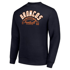 Starter Half Ball Team Graphic Tri-Blend Fleece Pullover Sweatshirt - Denver Broncos Pullover
