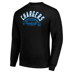 Starter Half Ball Team Graphic Tri-Blend Fleece Pullover Sweatshirt - Los Angeles Chargers Pullover