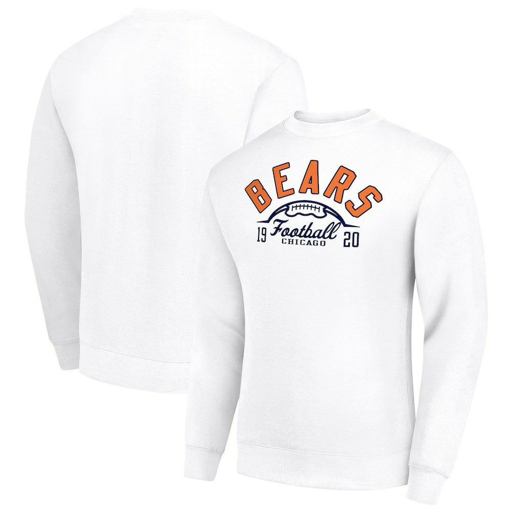 Starter Half Ball Team Graphic Tri-Blend Fleece Pullover Sweatshirt - Chicago Bears Pullover