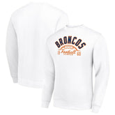 Starter Half Ball Team Graphic Tri-Blend Fleece Pullover Sweatshirt - Denver Broncos Pullover