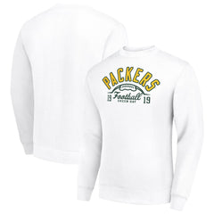 Starter Half Ball Team Graphic Tri-Blend Fleece Pullover Sweatshirt - Green Bay Packers Pullover