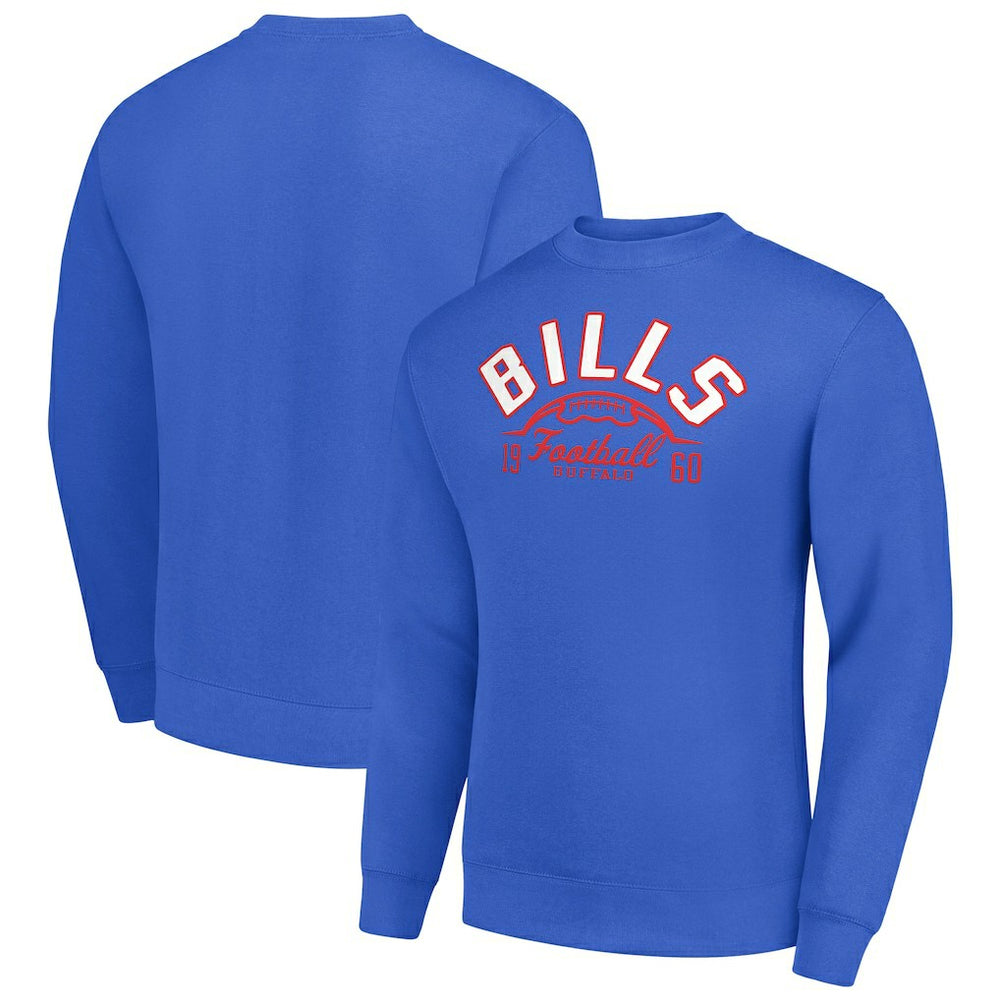 Starter Half Ball Team Graphic Tri-Blend Fleece Pullover Sweatshirt - Buffalo Bills Pullover