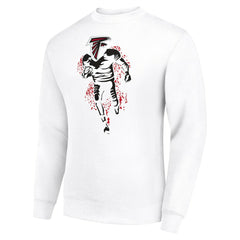 Starter Logoface Team Graphic Tri-Blend Fleece Pullover Sweatshirt - Atlanta Falcons Pullover