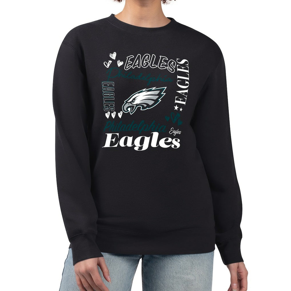 G-III 4Her by Carl Banks Women's Collage Graphic Fleece Pullover Sweatshirt - Philadelphia Eagles Pullover