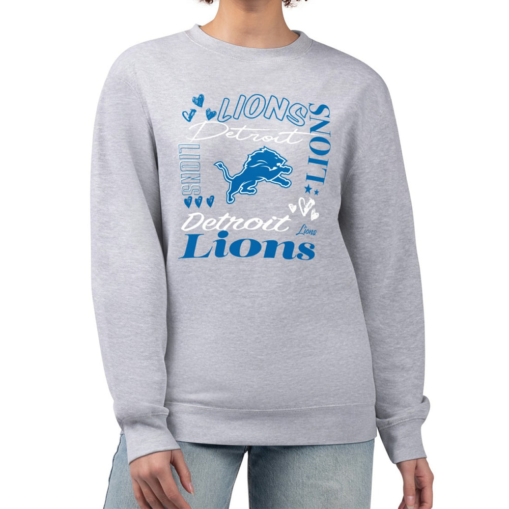 G-III 4Her by Carl Banks Women's Collage Graphic Fleece Pullover Sweatshirt - Detroit Lions Pullover