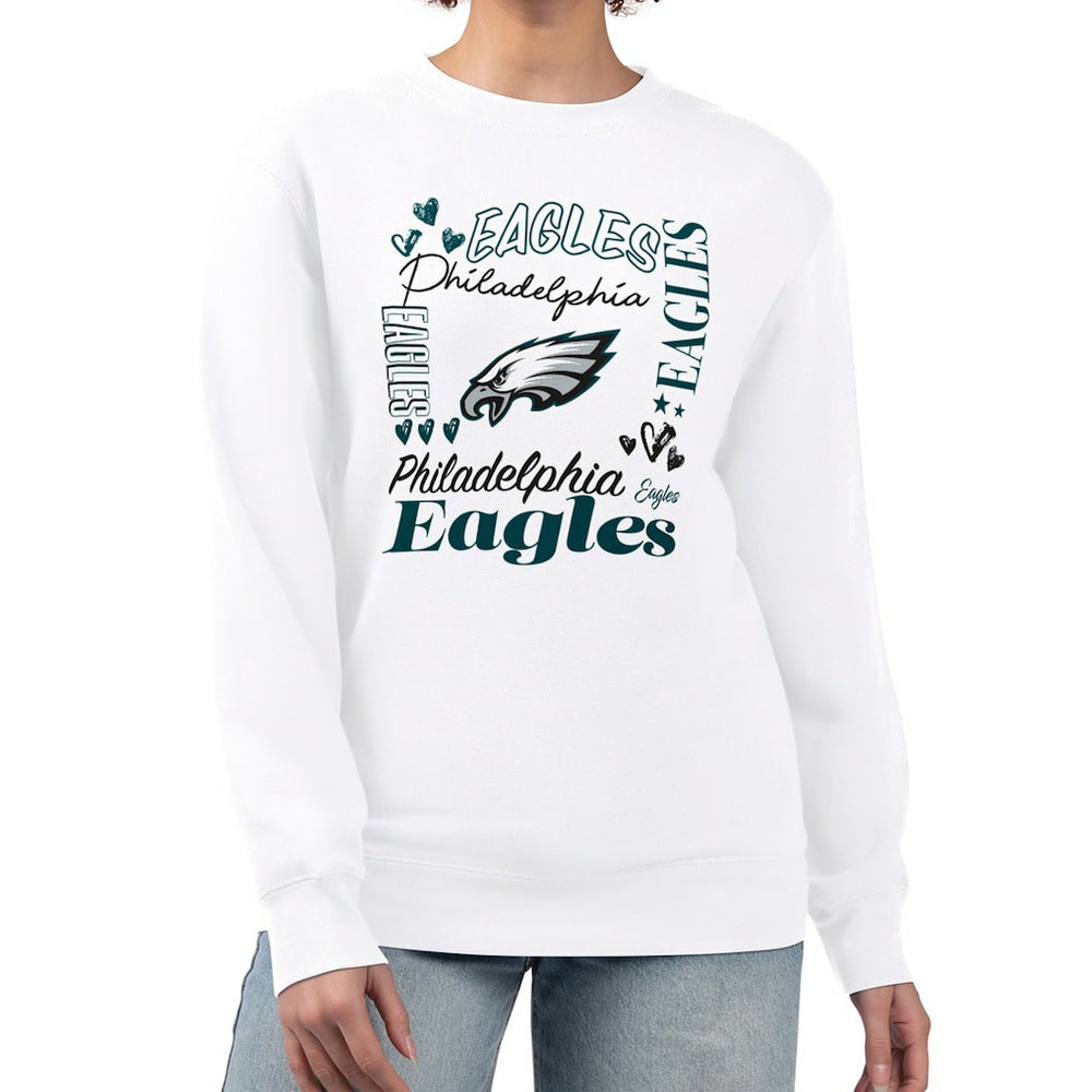 G-III 4Her by Carl Banks Women's Collage Graphic Fleece Pullover Sweatshirt - Philadelphia Eagles Pullover