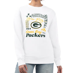 G-III 4Her by Carl Banks Women's Collage Graphic Fleece Pullover Sweatshirt - Green Bay Packers Pullover