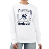 White New York Yankees G-III 4Her by Carl Banks Women's Collage Team Graphic Fleece Pullover Hoodie