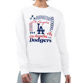 White Los Angeles Dodgers G-III 4Her by Carl Banks Women's Collage Team Graphic Fleece Pullover Hoodie