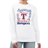 White Texas Rangers G-III 4Her by Carl Banks Women's Collage Team Graphic Fleece Pullover Hoodie