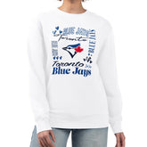 White Toronto Blue Jays G-III 4Her by Carl Banks Women's Collage Team Graphic Fleece Pullover Hoodie