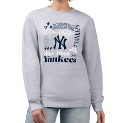 Heather Gray New York Yankees G-III 4Her by Carl Banks Women's Collage Team Graphic Fleece Pullover Hoodie