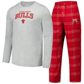 Chicago Bulls Concepts Sport Petition Long Sleeve Top and Plaid Pant Set