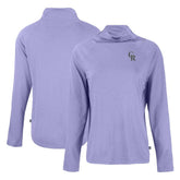 Purple Colorado Rockies Cutter & Buck Women's Coastline Epic Comfort Eco Recycled Funnel Neck Raglan Pullover Top