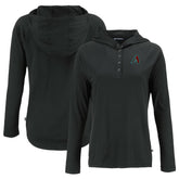Black Arizona Diamondbacks Cutter & Buck Women's Coastline Epic Comfort Eco Recycled Hoodie Raglan Long Sleeve T-Shirt