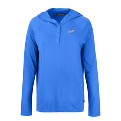 Royal Los Angeles Dodgers Cutter & Buck Women's Cooperstown Collection Coastline Epic Comfort Eco Recycled Hoodie Raglan Long Sleeve T-Shirt