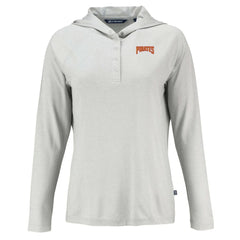 Gray Pittsburgh Pirates Cutter & Buck Women's Cooperstown Collection Coastline Epic Comfort Eco Recycled Hoodie Raglan Long Sleeve T-Shirt