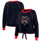WEAR by Erin Andrews Women's Tie-Front Long Sleeve Top - Houston Texans Tops