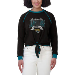 WEAR by Erin Andrews Women's Tie-Front Long Sleeve Top - Jacksonville Jaguars Tops