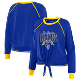 WEAR by Erin Andrews Women's Tie-Front Long Sleeve Top - Los Angeles Rams Tops