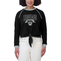 WEAR by Erin Andrews Women's Tie-Front Long Sleeve Top - Las Vegas Raiders Tops