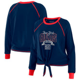 WEAR by Erin Andrews Women's Tie-Front Long Sleeve Top - New York Giants Tops
