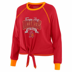 WEAR by Erin Andrews Women's Tie-Front Long Sleeve Top - Tampa Bay Buccaneers Tops