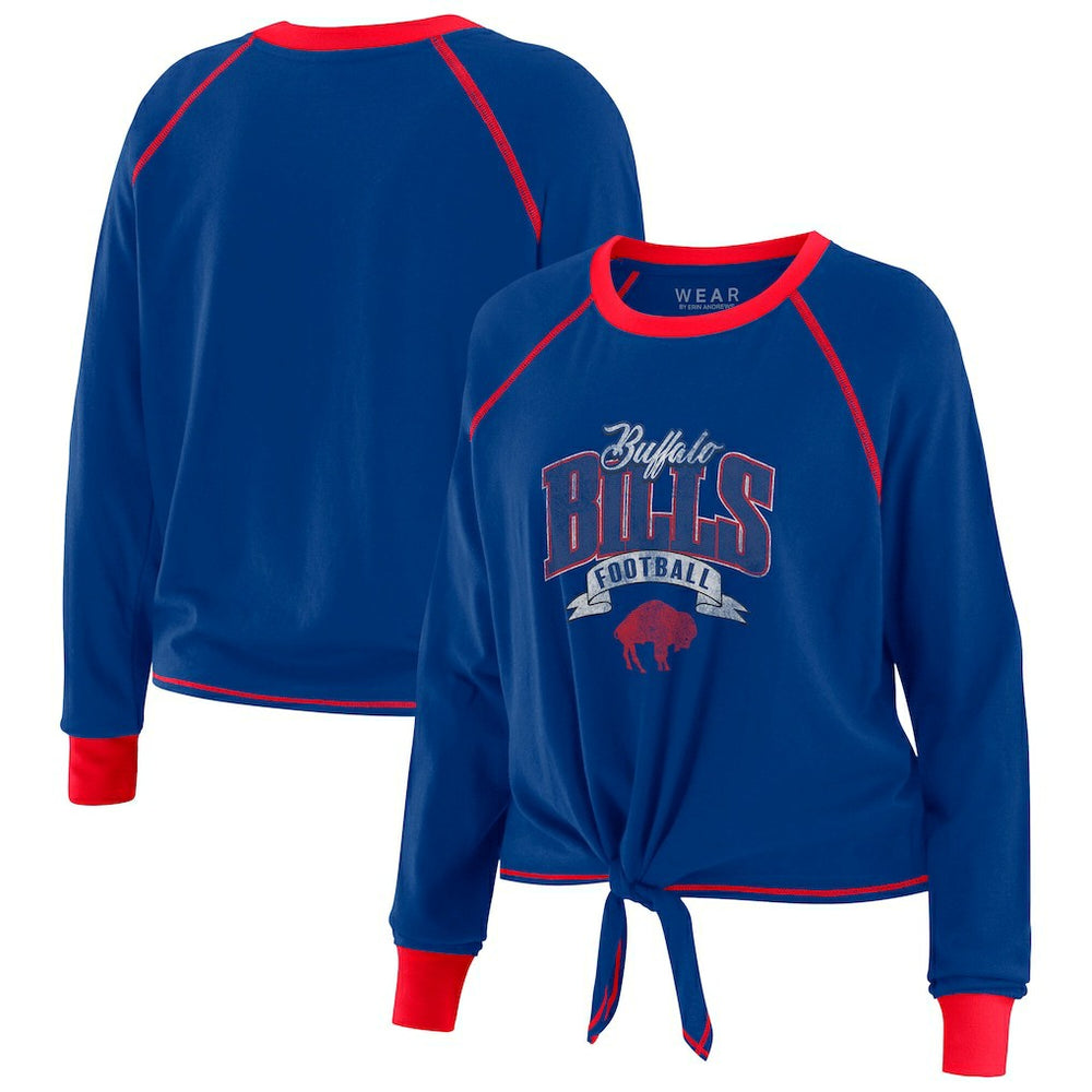 WEAR by Erin Andrews Women's Tie-Front Long Sleeve Top - Buffalo Bills Tops