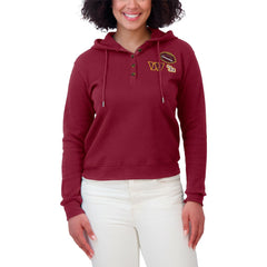 WEAR by Erin Andrews Women's Waffle Hoodie Pullover Top - Washington Commanders Hoodies
