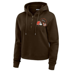 WEAR by Erin Andrews Women's Waffle Hoodie Pullover Top - Cleveland Browns Hoodies