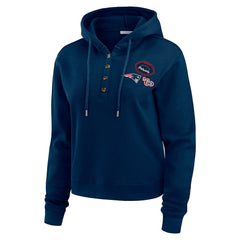 WEAR by Erin Andrews Women's Waffle Hoodie Pullover Top - New England Patriots Hoodies