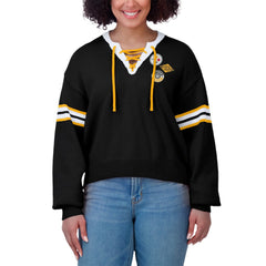 WEAR by Erin Andrews Women's Lace-Up Pullover Sweatshirt - Pittsburgh Steelers Pullover