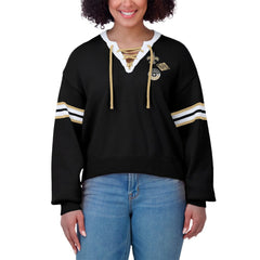 WEAR by Erin Andrews Women's Lace-Up Pullover Sweatshirt - New Orleans Saints Pullover