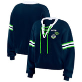 WEAR by Erin Andrews Women's Lace-Up Pullover Sweatshirt - Seattle Seahawks Pullover