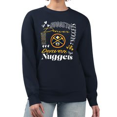 Denver Nuggets G-III 4Her by Carl Banks Women's Collage Team Name Fleece Pullover Sweatshirt sale