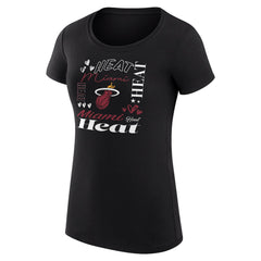 Miami Heat G-III 4Her by Carl Banks Women's Super-Slim Fit Lightweight Team Name Collage Graphic T-Shirt