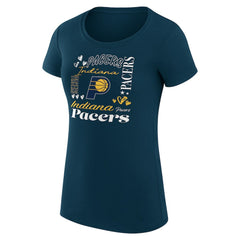 Indiana Pacers G-III 4Her by Carl Banks Women's Super-Slim Fit Lightweight Team Name Collage Graphic T-Shirt