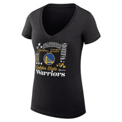 Golden State Warriors G-III 4Her by Carl Banks Women's Super-Slim Fit Lightweight Team Name Collage Graphic V-Neck T-Shirt sale