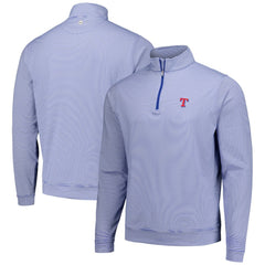 Royal Texas Rangers Peter Millar Perth Sugar Stripe Performance Quarter-Zip Top