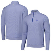 Royal Los Angeles Dodgers Peter Millar Perth Sugar Stripe Performance Quarter-Zip Top