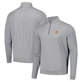 Black San Francisco Giants Peter Millar Perth Sugar Stripe Performance Quarter-Zip Top