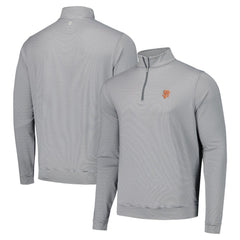 Black San Francisco Giants Peter Millar Perth Sugar Stripe Performance Quarter-Zip Top